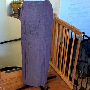 Flax Linen Faux Wrap Skirt Pocket